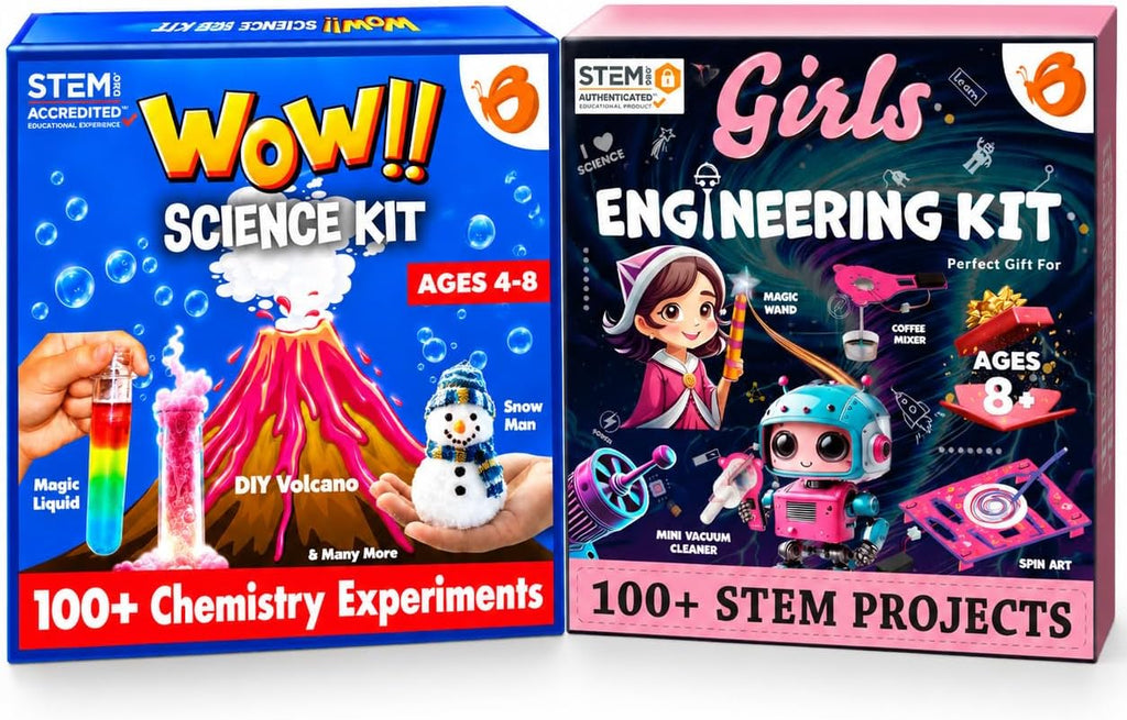 ButterflyEdufields - Mini kit de ingeniería para niñas de 8, 10, 12, 15 años y más de 100 experimentos científicos para niños de 4, 5, 6, 7, 8 años