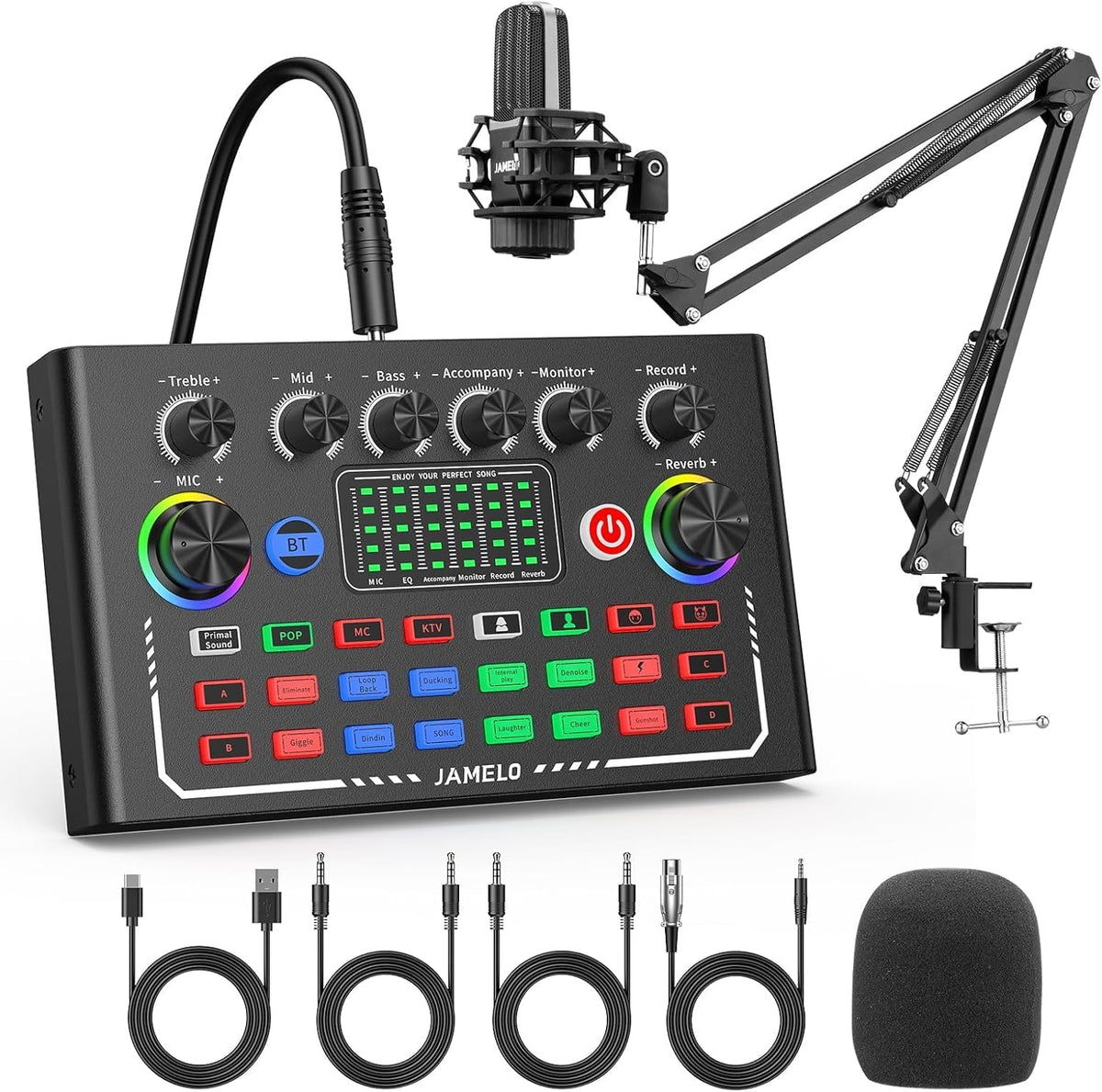 Paquete de equipo de podcast, kit de equipo de estudio con cambiado...