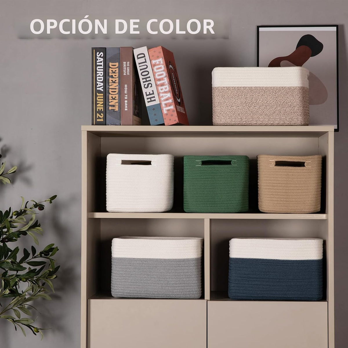 Paquete de 4 cestas de almacenamiento para organizar, cestas tejidas para estantes, perfectas para juguetes, libros, toallas y ropa, cestas de regalo duraderas, almacenamiento de juguetes