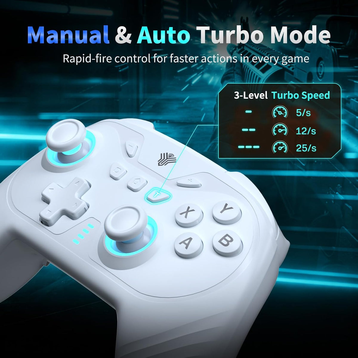 YUYIU Controlador Inalámbrico para Juegos para PC, Switch, Steam Deck, Android, iOS