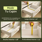 Organizador de cajones para organización de la cocina, organizador de cajones de cubiertos de bambú expandible con bloque de cuchillos extraíble, cubiertos de bambú, organizador de utensilios