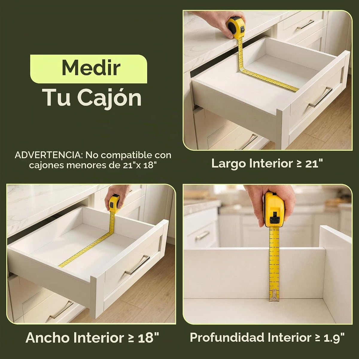 Organizador de cajones para organización de la cocina, organizador de cajones de cubiertos de bambú expandible con bloque de cuchillos extraíble, cubiertos de bambú, organizador de utensilios