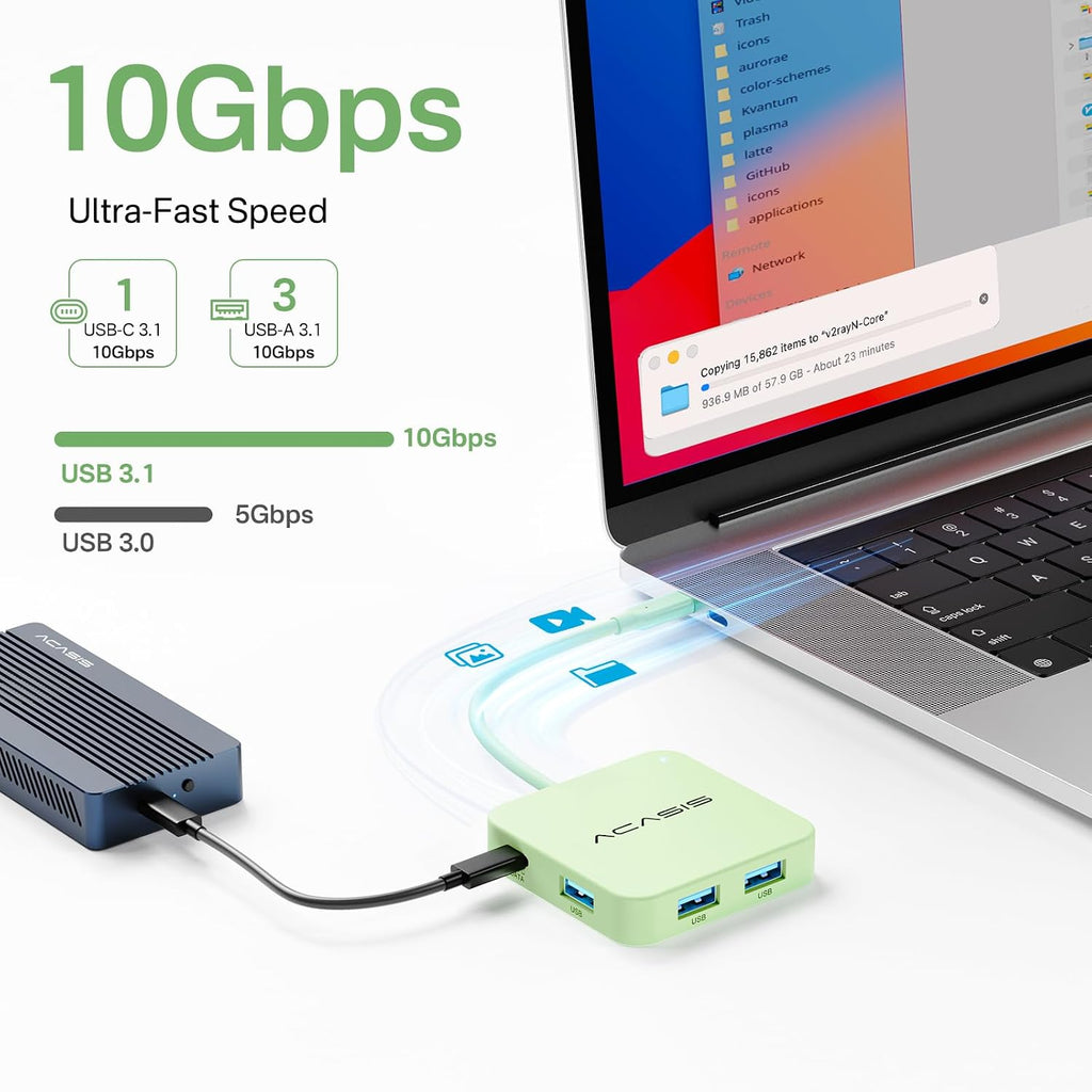 ACASIS USB C Hub 10Gbps, USB C a 4K 60Hz Adaptador HDMI para Laptop/MacBook