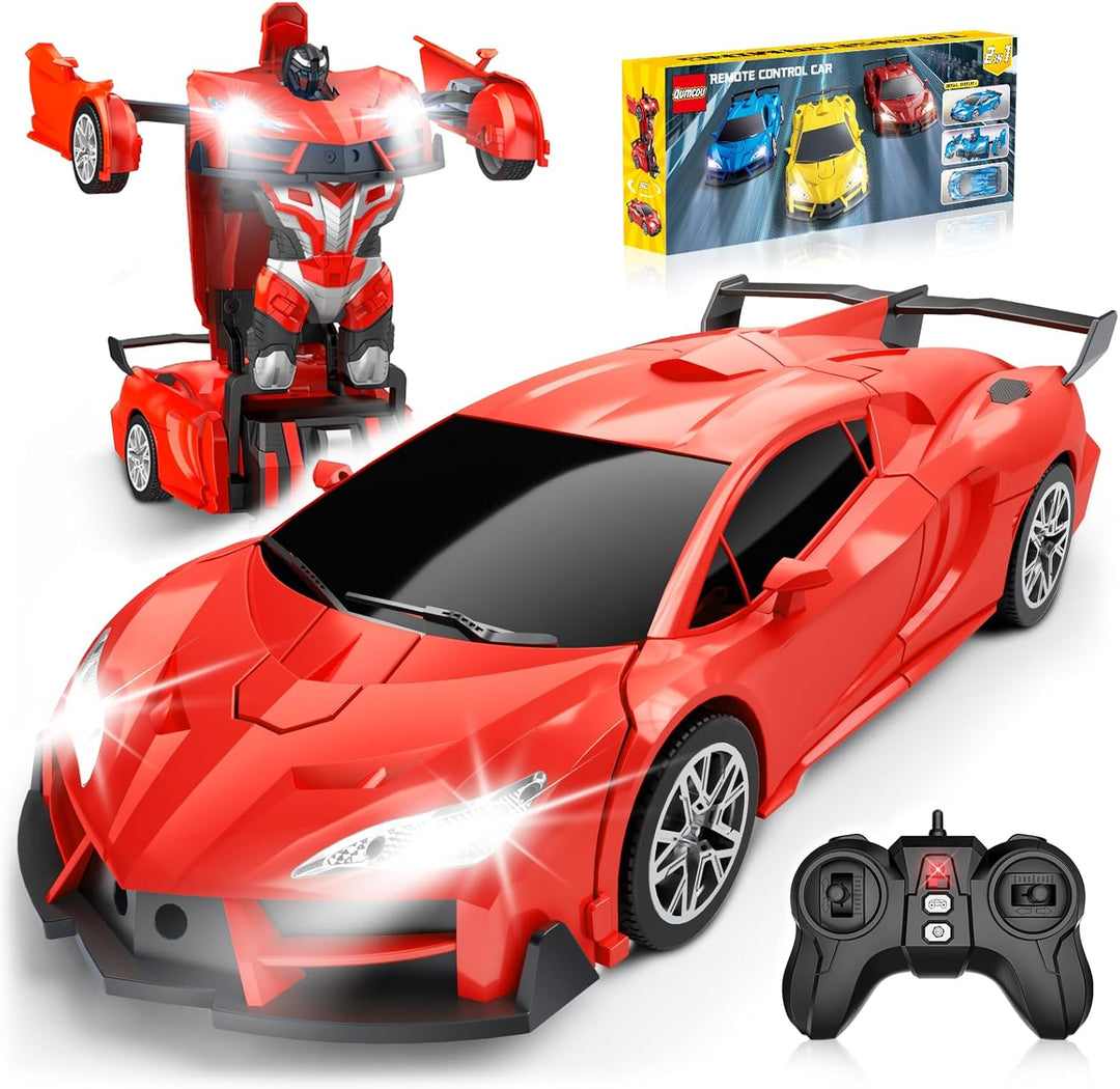 Qumcou Auto de control remoto de transformación, autos RC para niño...