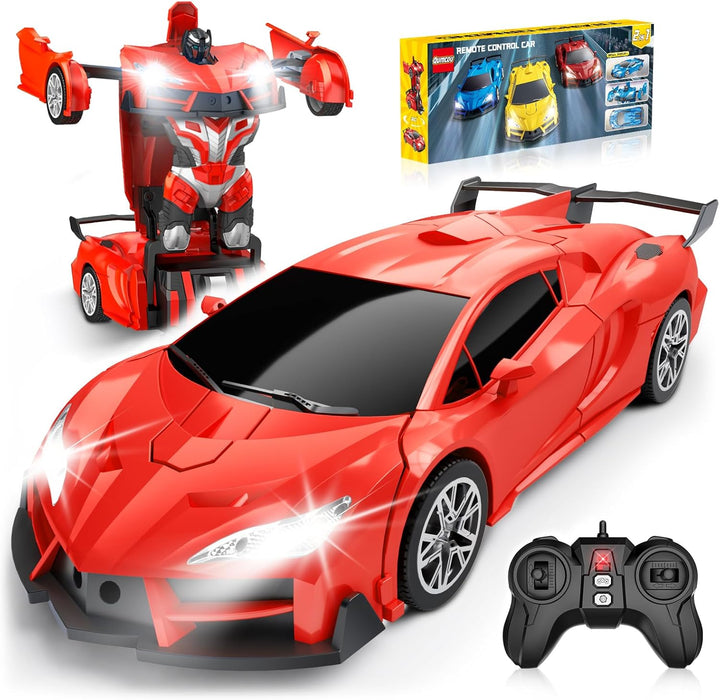 Qumcou Auto de control remoto de transformación, autos RC para niño...