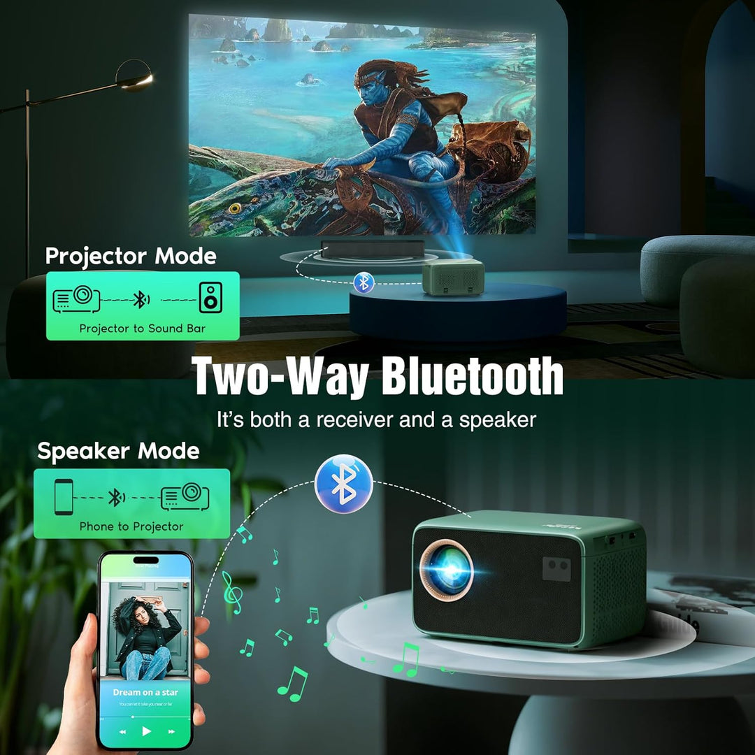 Proyector TMY 4K con WiFi Bluetooth, Compatible con Netflix\/Prime...