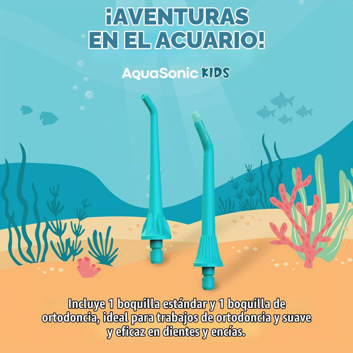 AquaSonic Hilo Dental para Niños para Edades de 6+ | Boquilla Están...