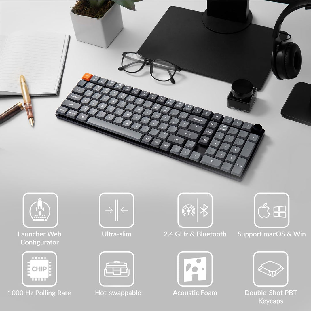Keychron K17 Max 96% Layout QMK\/Launcher Teclado mecánico con cabl...