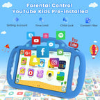 Tablet para niños Henadigi, tablet Android 15, 12 GB RAM 64 GB ROM 1 TB de expansión, Azul