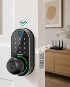 DESLOC Cerradura de perilla de puerta de huella dactilar D212, WiFi
