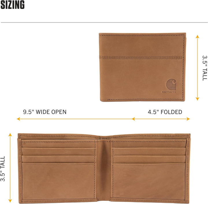 Carhartt Carteras de Cuero de Grano Completo para Hombre, Bloqueo R...