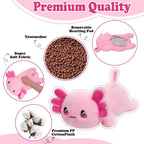 Animales de peluche con peso de ajolote calentado, 2.2 libras de felpa con peso de ajolote para microondas con bonita almohadilla térmica, animal de almohada cálida sin perfume para el período, mujeres, niñas, niños, adultos, regalo de cumpleaños de 16