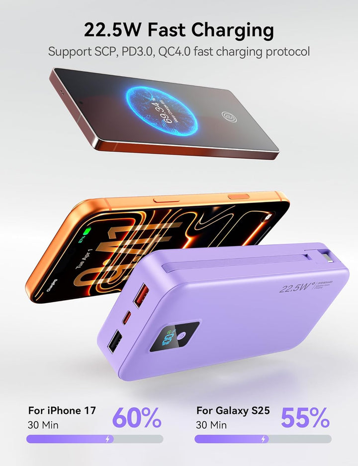 Portable Charger, 20000mAh 22.5W Fast Charging Power Bank with Buil...