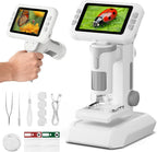 1600X - Microscopio para niños, microscopio digital 1080P con pantalla de 4,0"