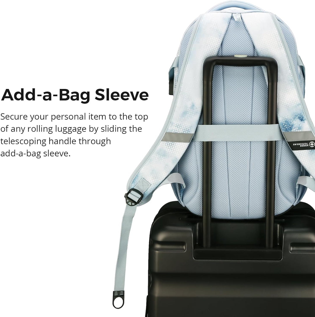 Swissdigital Mochila para laptop con puerto de carga USB, mochila d...