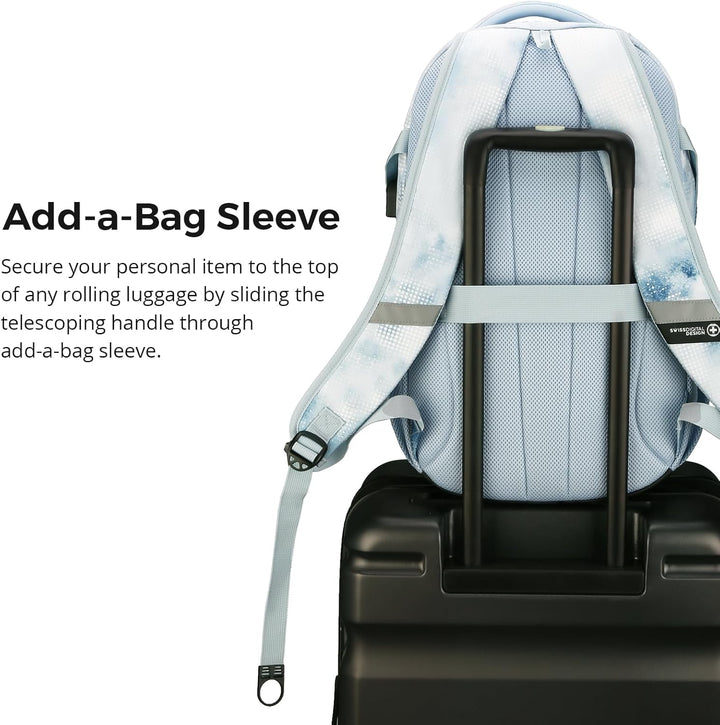 Swissdigital Mochila para laptop con puerto de carga USB, mochila d...