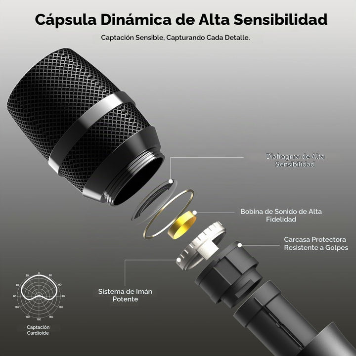 Tribit - Micrófono inalámbrico, sistema de micrófono dinámico inalá...