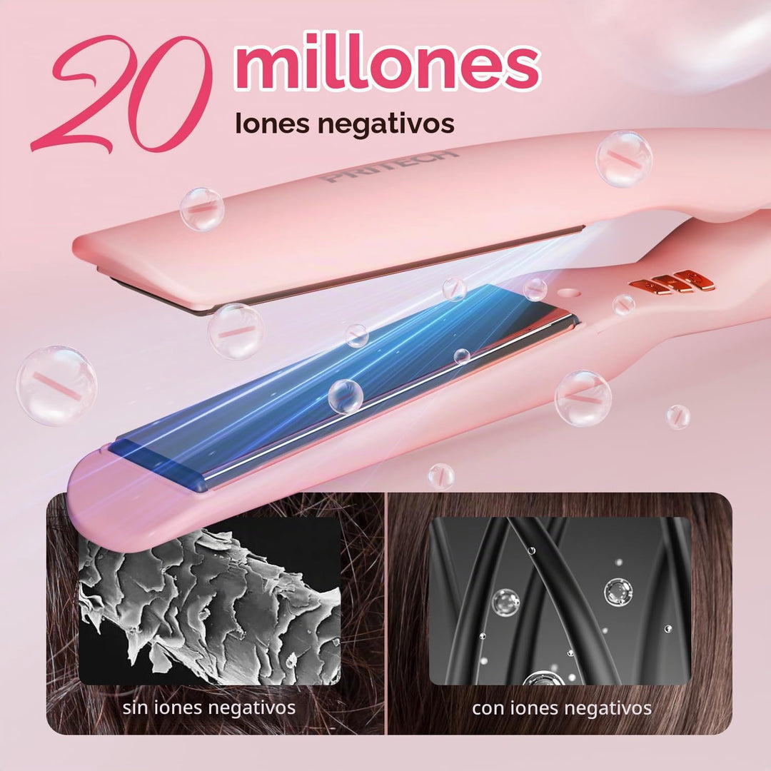PRITECH Plancha de Pelo de 1 Pulgada de Titanio Rosa | Straightener...