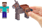 Mattel Minecraft Figuras de acción y accesorios 2 unidades, Steve + Burro
