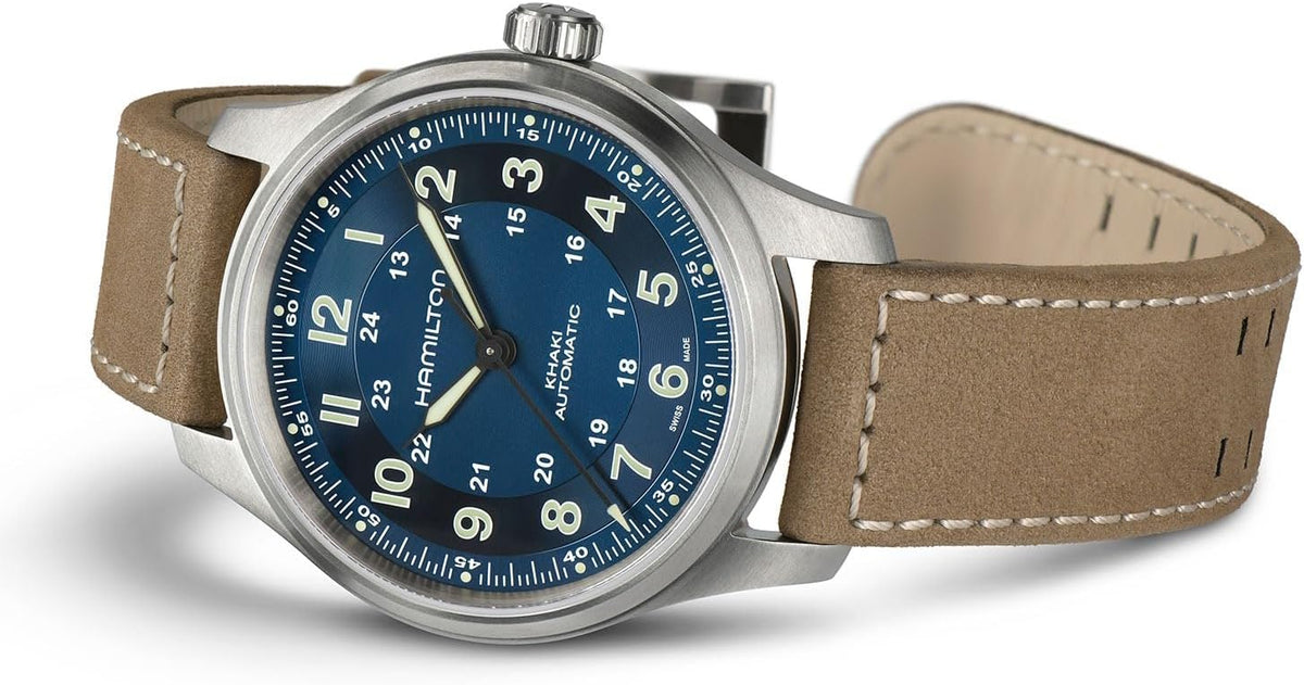 Hamilton Khaki Field Titanium Reloj automático para hombre, caja de titanio
