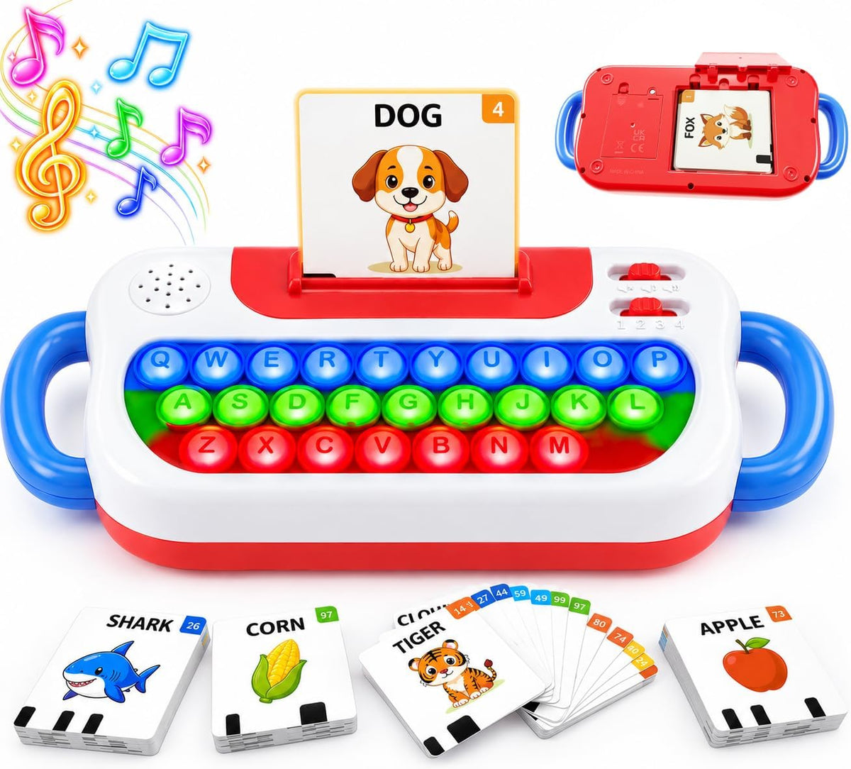Tarjetas didácticas parlantes con teclado emergente, juguetes de