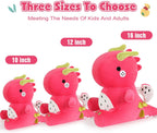 Ditucu Lindos animales de peluche de dinosaurio de fruta del dragón, muñecos de peluche suaves de dinosaurio Pitay, regalos de cumpleaños para niños y niñas, rojo, 16 pulgadas