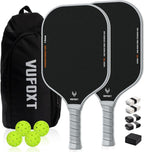 Set de 2/4 Paletas de Pickleball, Aprobado por USAPA, Superficie de Fibra de Carbono - Completo de Pickleball, Núcleo de 14mm PP Honeycomb de Palas Ligeras de Pickleball - Adecuado para Entrenamiento y Juego para Principiantes (Azul)
