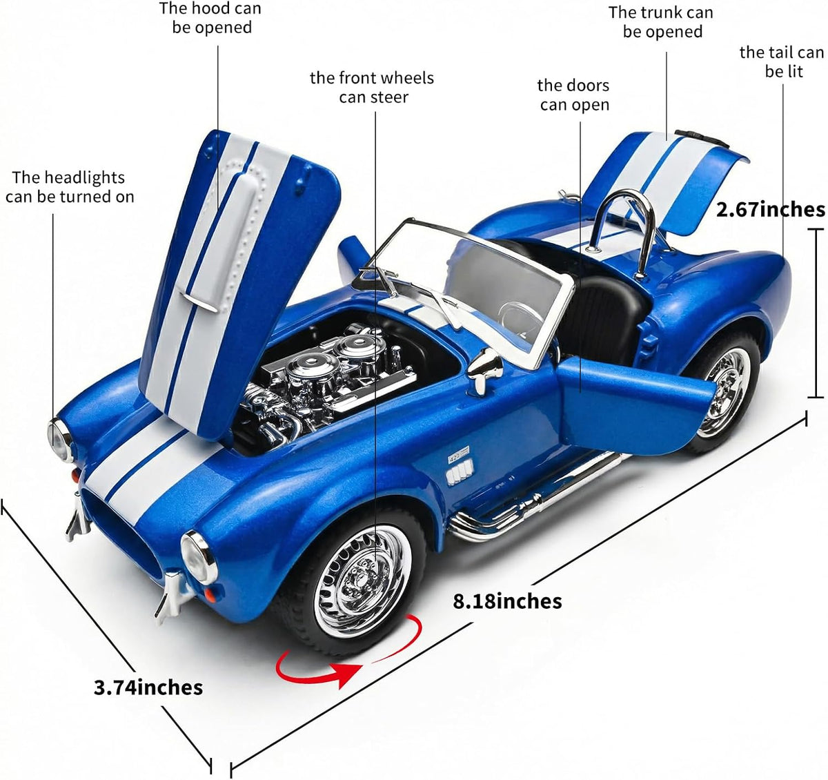 Kits de coches de juguete modelo para adultos 1/24 coches fundidos a