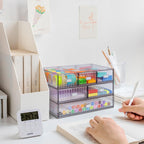 Organizador de Escritorio Apilable de 3 Niveles con 6 Cajones, YOCOMEY Caja de Almacenamiento de Escritorio de Plástico con Cajones, Organizador Desmontable de Almacenamiento de Maquillaje y
