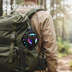 EBODA Altavoz de ducha Bluetooth, altavoces Bluetooth portátiles, altavoz inalámbrico impermeable IP67 con luz LED, flotante, 2000 mAh, estéreo inalámbrico verdadero para kayak, playa, regalos unisex
