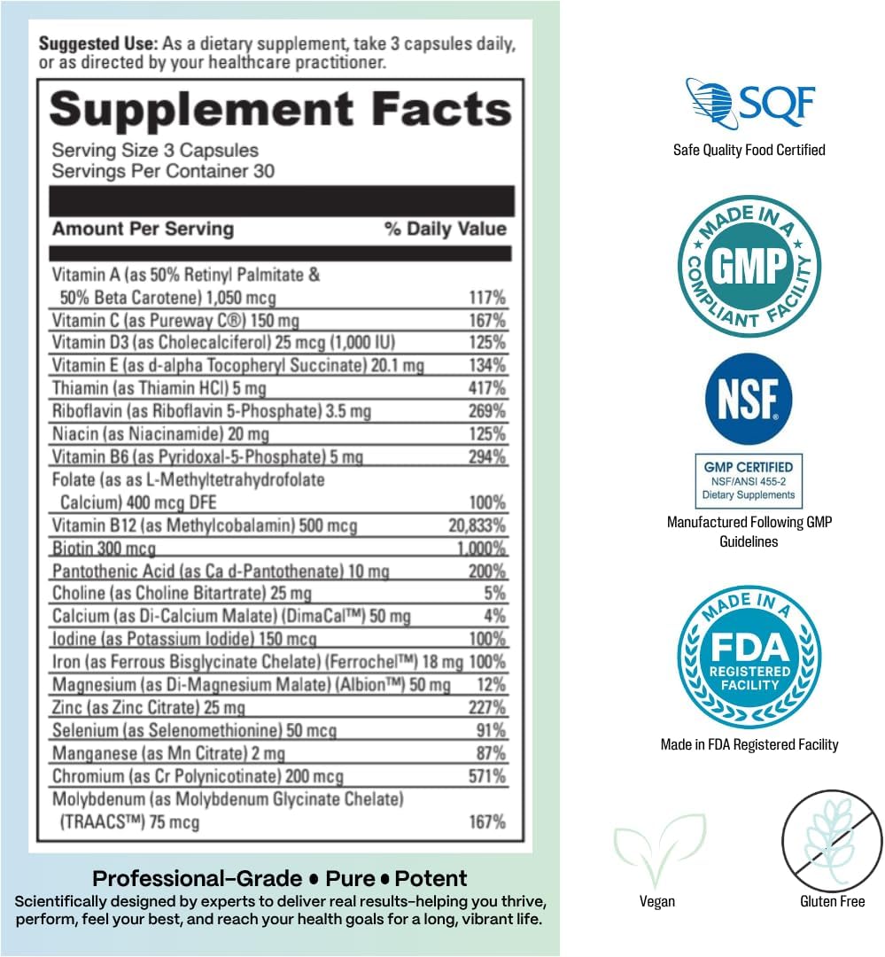 Multivitamínico todo en uno para mujeres\/minerales\/probióticos- F...