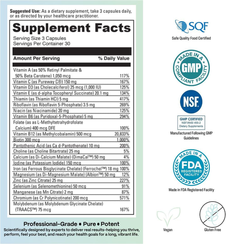 Multivitamínico todo en uno para mujeres\/minerales\/probióticos- F...