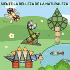 100 piezas de azulejos magnéticos, juguetes Montessori, bloques magnéticos para niños, juegos STEM, educativos para el aula, de aprendizaje, sensoriales, imanes naturales, juguete para niños