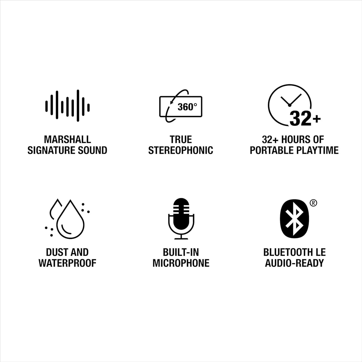 Marshall Emberton III Altavoz portátil Bluetooth impermeable - Negro/Plata, Negro y plata