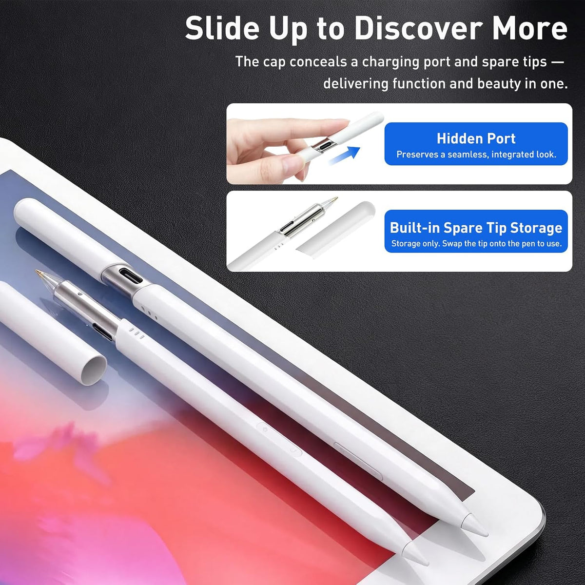 Lápiz óptico para iPad 2018-2026 de carga rápida USB C lápiz para iPad A16