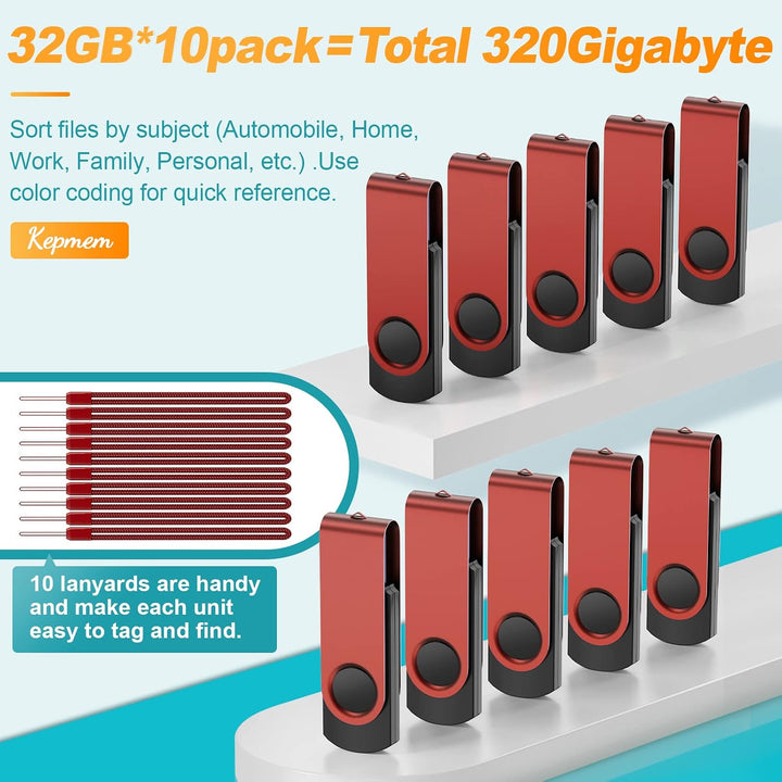Unidad Flash de 32 GB Paquete de 10 Memoria USB de 32GB USB Memory...