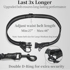Correa para perro manos libres con bolsa con cremallera, doble asa acolchada y bungee duradero para caminar, trotar y correr con tu perro (Mediano, 3.6-11.3 kg, Negro)