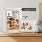 Frameo 7INCH WiFi Acrílico Marco Digital de Fotos, Pantalla IPS 1024 * 600, 32GB de Memoria Incorporada, Rotación Automática, Comparte Tu Amor En Cualquier Momento y Lugar