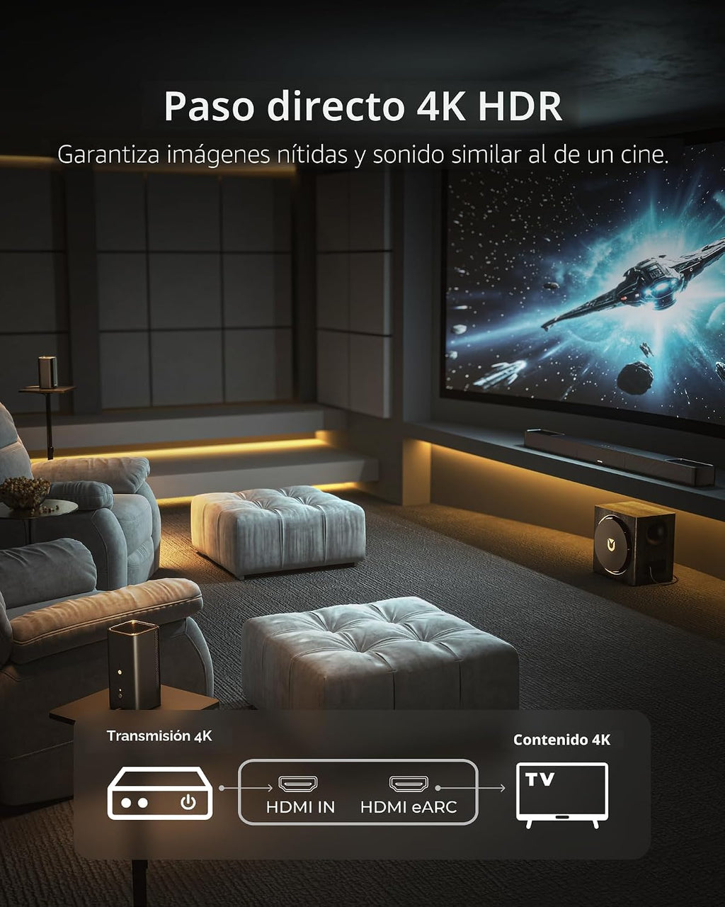ULTIMEA Skywave X50 5.1.4ch Sistema de sonido envolvente inalámbrado para TV, barra de sonido