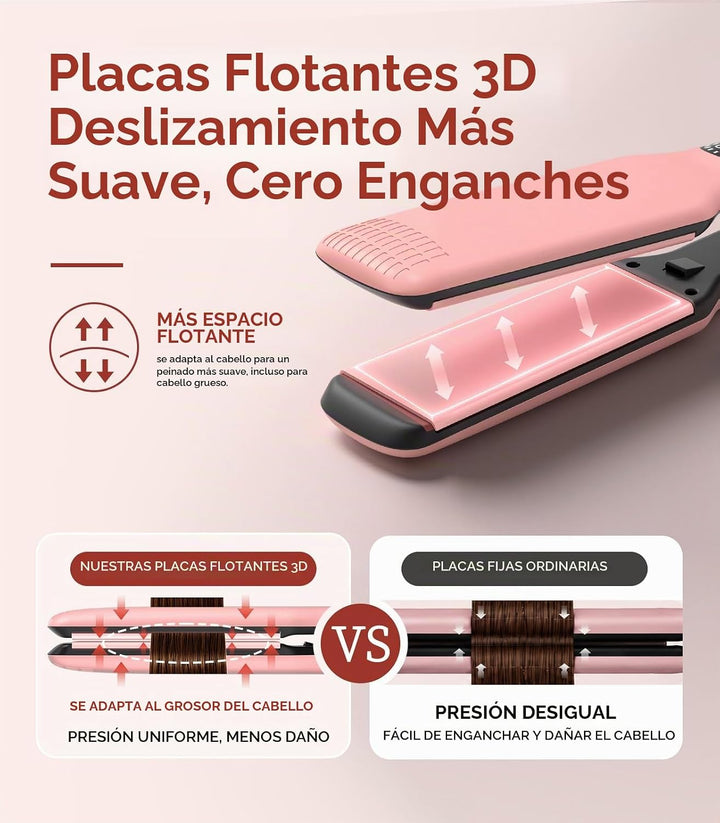 DYHOO Plancha para el cabello, 11 temperaturas, placa flotante de c...