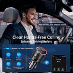 Syncwire Transmisor FM Bluetooth 5.4 para coche, 38 W PD y QC3.0 Dual USB Carga Bluetooth Adaptador de coche Micrófono y sonido de graves MP3 Reproductor de música FM Kit con llamadas manos libres