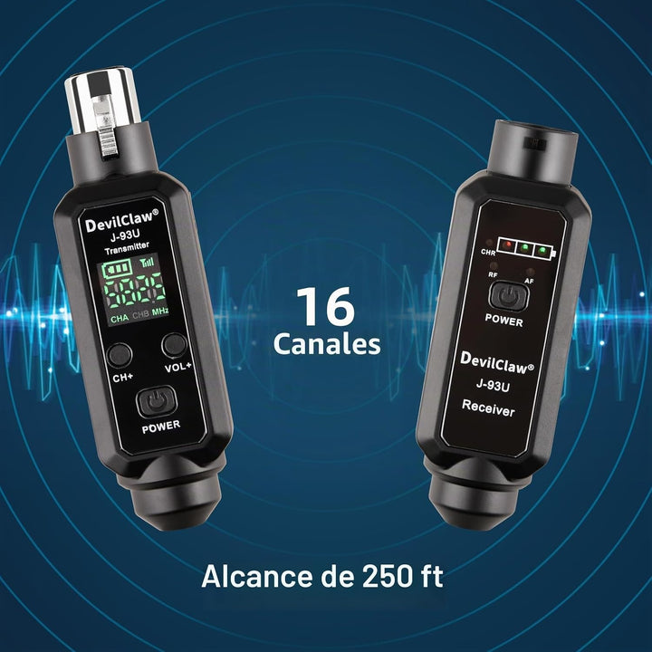 Devilclaw Sistema XLR inalámbrico Phantom Power de 48 V \u2013 0 V\...