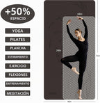 Esterilla de yoga extra ancha 76"x40"x10mm TPE antideslizante