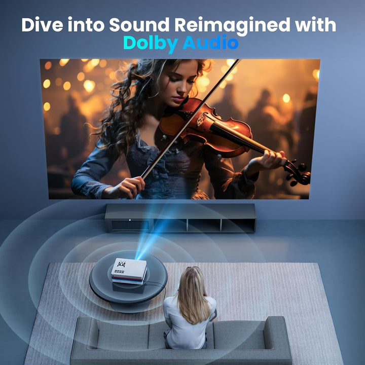 FUDONI Proyector inteligente con WiFi y Bluetooth, nativo 1080P 250...