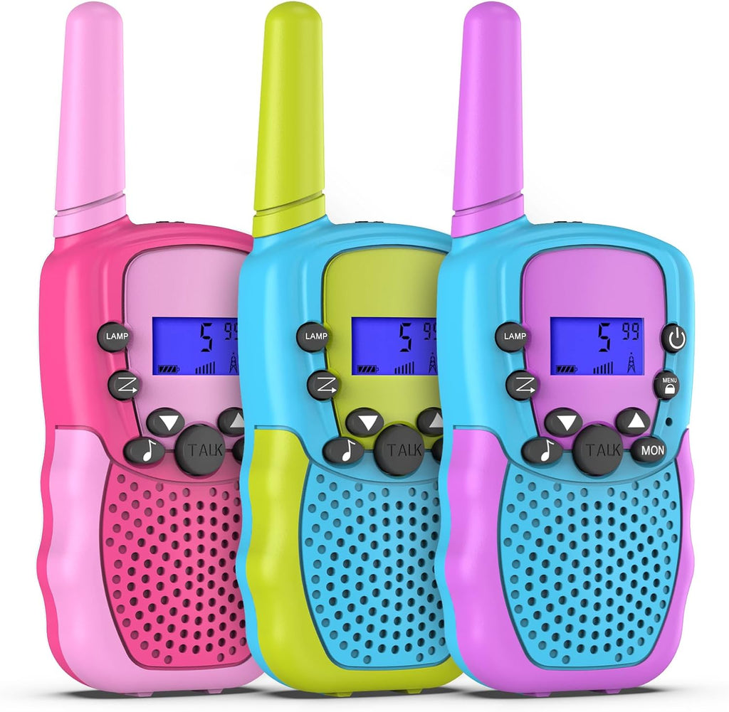 Selieve Walkie Talkies para niños, paquete de 3, juguetes para niños o niñas de 3 a 12 años, rango de 1.9 mi, juguetes para actividades en interiores y exteriores, regalos para niños y niñas de 5 a 8