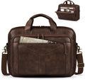 RAINSMORE Bolso de mensajero para hombre 16 pulgadas Vintage PU cuero