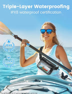 Riñonera impermeable flotante IPX8 para teléfono, pasaporte y