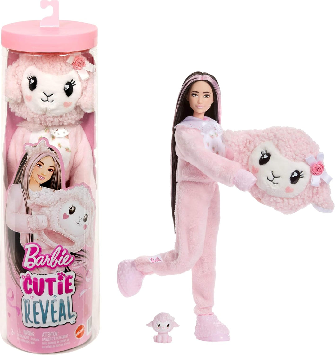 Barbie Cutie Reveal Muñeca y accesorios, Serie Cuddly Cordero con 1...