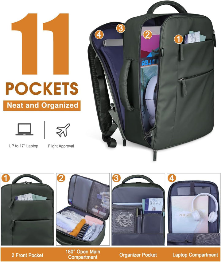 Capolo Mochila de viaje para mujeres y hombres, impermeable, para l...