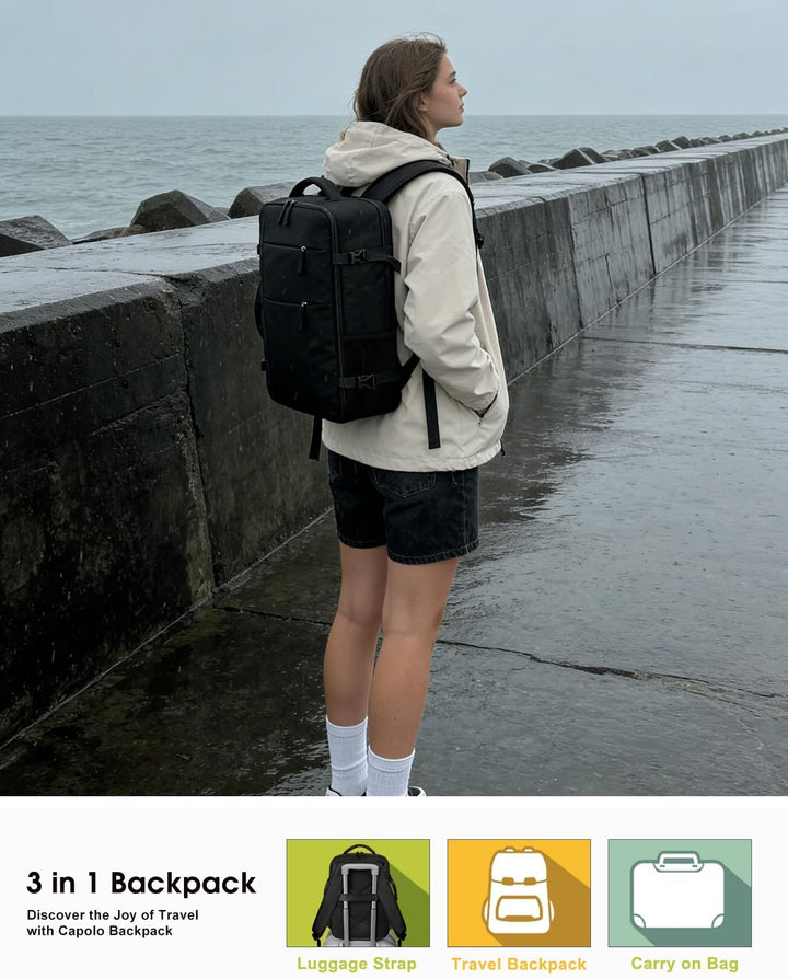 Mochila de viaje Capolo para mujeres y hombres, mochila impermeable...
